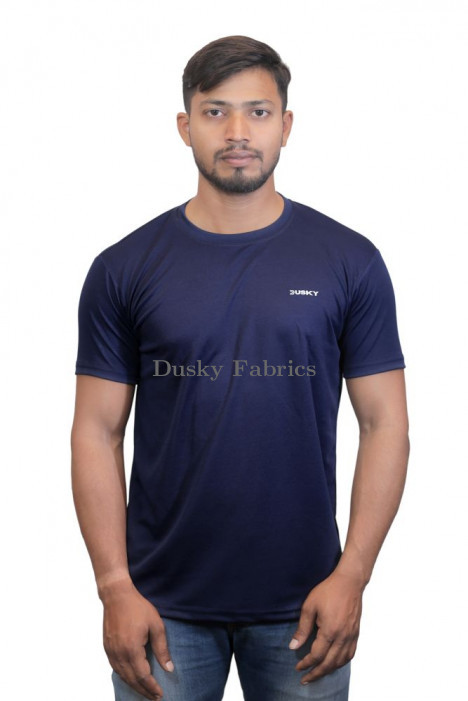 Mens Blue Cross Neck T-shirts