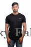 Mens Black Cross Neck T-shirts
