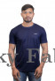 Mens Blue Cross Neck T-shirts