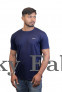 Mens Blue Cross Neck T-shirts