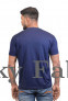 Mens Blue Cross Neck T-shirts
