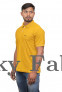 Mens Mustard Polo Neck Polycotton T-shirts