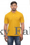 Mens Mustard Polo Neck Polycotton T-shirts