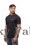 Mens Black Polo Neck Polycotton T-shirts