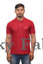 Mens Red Polo Neck Polycotton T-shirts