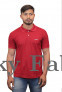 Mens Red Polo Neck Polycotton T-shirts